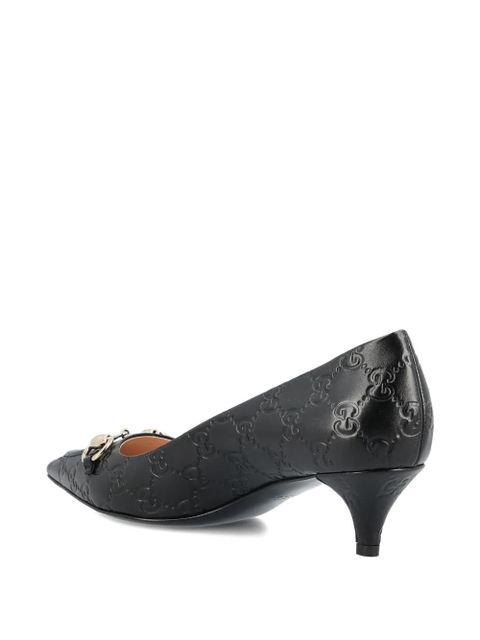 Gucci Horsebit logo-embossed pumps - Black