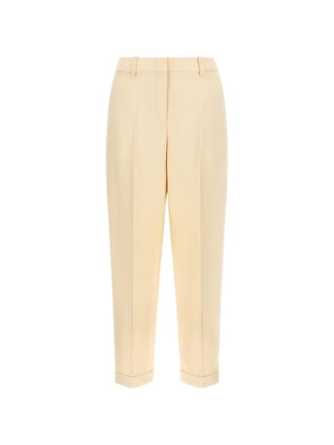 FENDI embroidered-logo pleated trousers - Neutrals - zdjęcie produktu nr 1