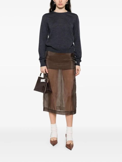 Maison Margiela round-neck wool sweater - Blue - zdjęcie produktu nr 2