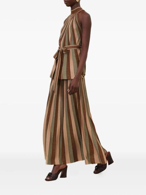 ZIMMERMANN Hypnotic metallic striped midi skirt - Green