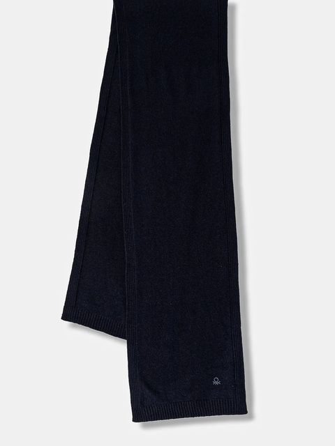 United Colors of Benetton szalik z dodatkiem wełny damski kolor granatowy gładki 122HDU01O - zdjęcie produktu nr 1