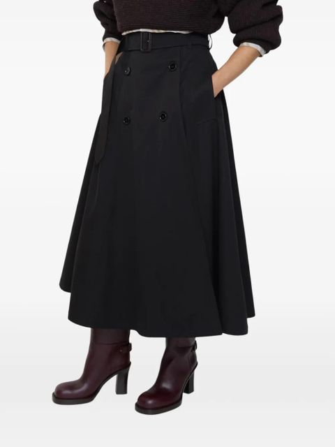 Burberry belted gabardine midi skirt - Black - zdjęcie produktu nr 1
