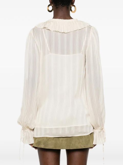 PINKO ruffled-neck blouse - Neutrals