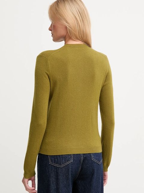 United Colors of Benetton kardigan z dodatkiem wełny damski kolor zielony lekki 102HD502B