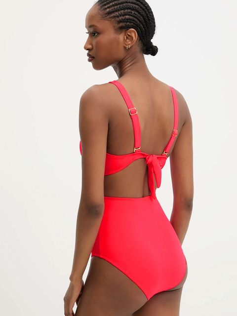 Answear.LAB jednoczęściowy strój kąpielowy kolor różowy lekko usztywniona miseczka
