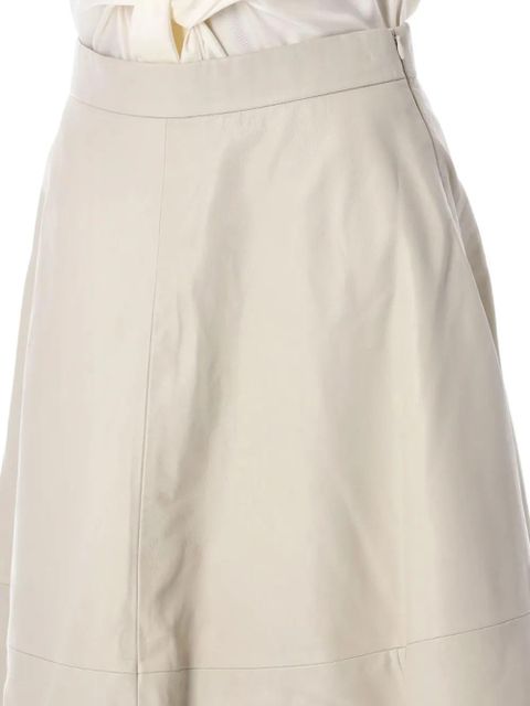 Róhe leather midi skirt - White