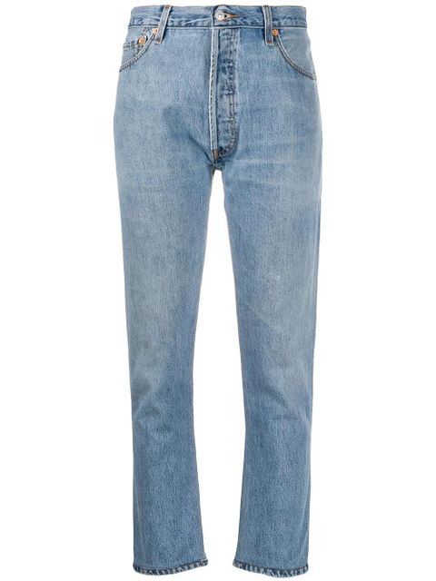 RE/DONE high-rise cropped jeans - Blue - zdjęcie produktu nr 1