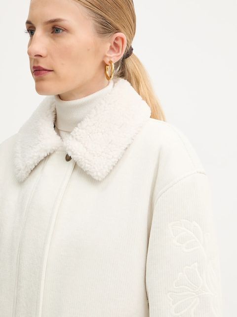 ERMANNO Firenze kurtka sztruksowa kolor beżowy przejściowa 57TD034E91