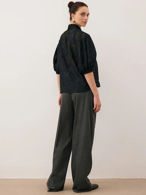 Bizuu koszula AZALEA damskie kolor czarny regular ze stójką AZALEA CZARNY