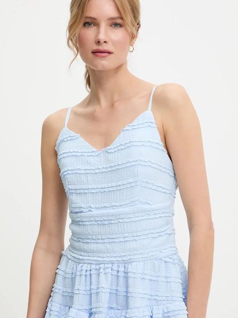 Answear.LAB sukienka kolor niebieski mini rozkloszowana