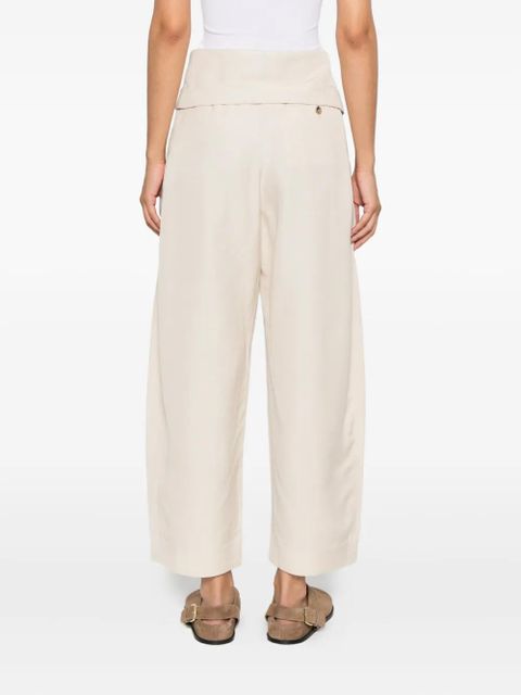 JW Anderson fold-over wide-leg trousers - Neutrals