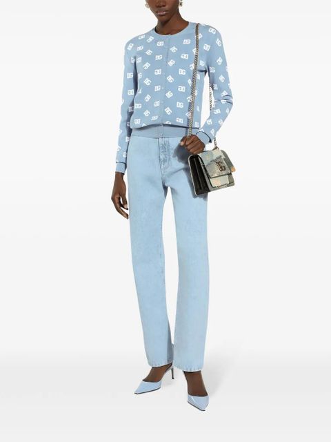 Dolce & Gabbana logo plaque denim patchwork cross body bag - Blue - zdjęcie produktu nr 2