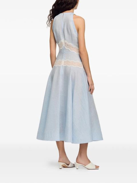 SANDRO lace striped maxi dress - Blue