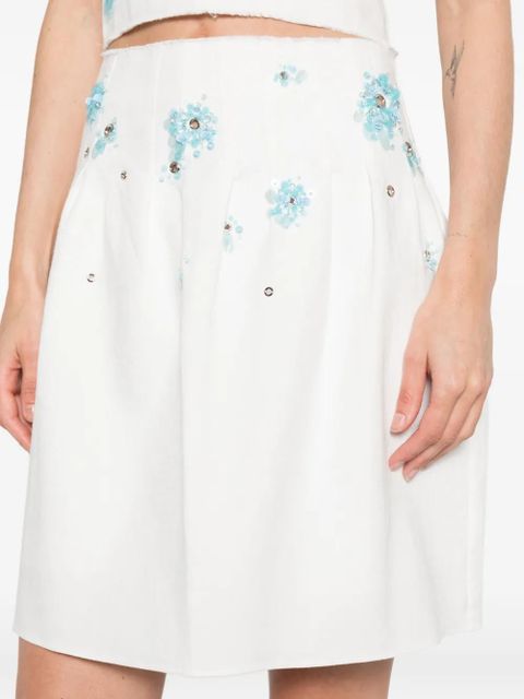 SHUSHU/TONG sequin-embellished mini skirt - White