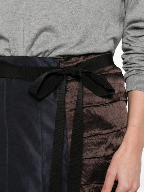 Prada faille patchwork midi skirt - Blue