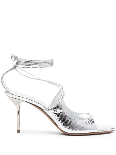 Paris Texas 85mm leather sandals - Silver - zdjęcie produktu nr 1