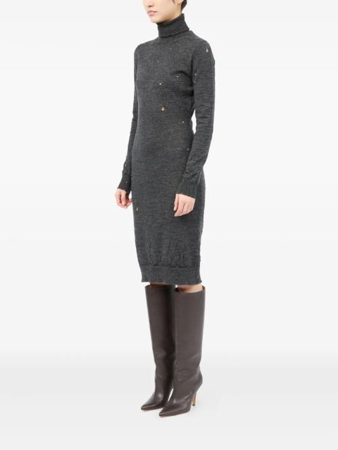 MM6 Maison Margiela turtleneck ribbed dress - Grey