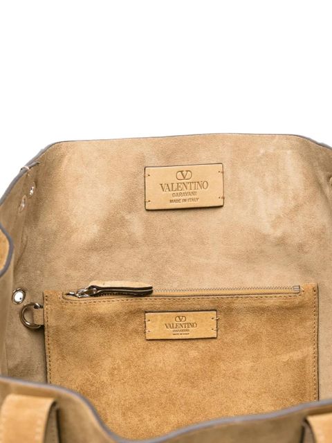 Valentino Garavani large Nellcôte eyelet-embellished tote bag - Neutrals