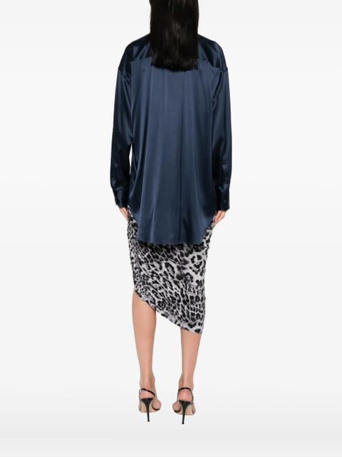 TOM FORD silk-blend shirt - Blue