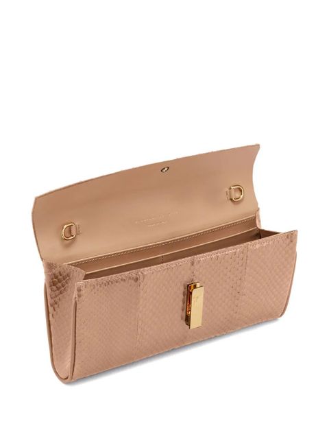 Giuseppe Zanotti FLUTIE snakeskin clutch bag - Neutrals