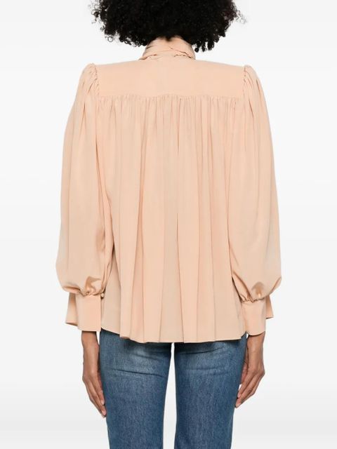 Chloé pussy-bow long-sleeve blouse - Neutrals