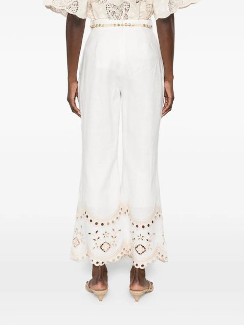 ZIMMERMANN Wanderlust beaded embroidered trousers - White