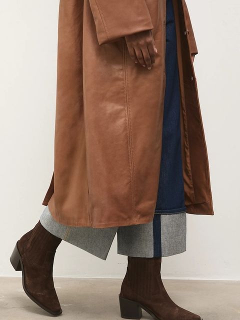 Answear.LAB sztyblety zamszowe kolor brązowy na słupku - zdjęcie produktu nr 1