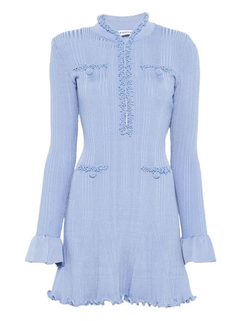 Self-Portrait pearl trim knit mini dress - Blue - zdjęcie produktu nr 1