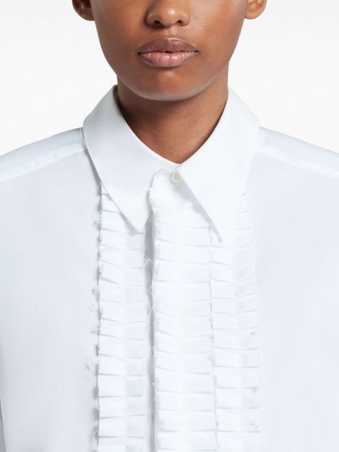 Marni pleat-detail cotton shirt - White