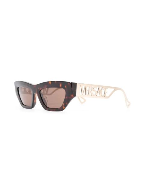 Versace Eyewear logo cut-out cat eye sunglasses - Brown - zdjęcie produktu nr 2