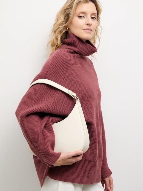 Answear.LAB sweter z kaszmirem damski kolor bordowy z golfem - zdjęcie produktu nr 1