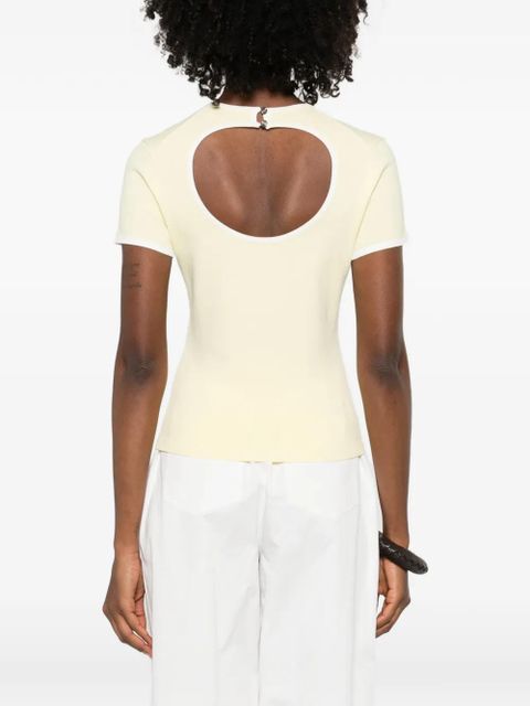 Maje cut-out short-sleeve top - Yellow