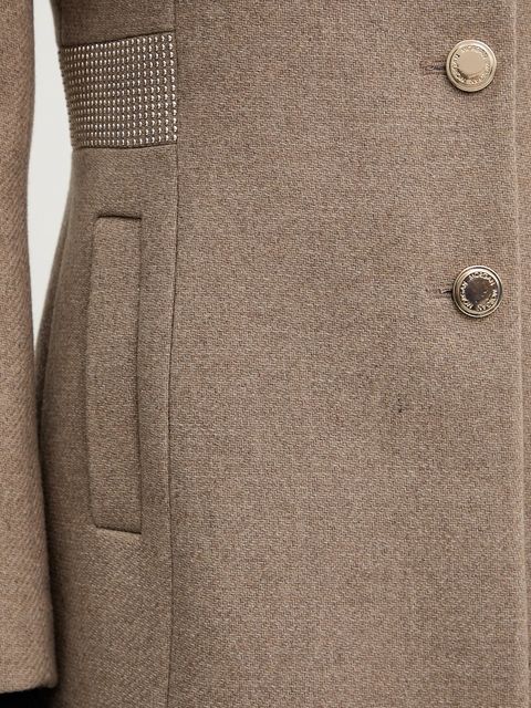 Morgan płaszcz z dodatkiem wełny kolor beżowy GUERTA