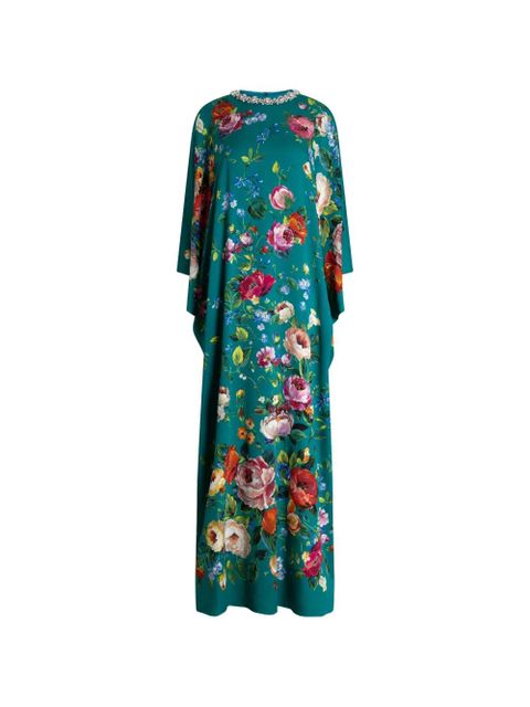 Dolce & Gabbana floral-print embellished maxi dress - Green - zdjęcie produktu nr 1