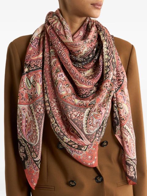 ETRO floral-paisley shawl - Pink