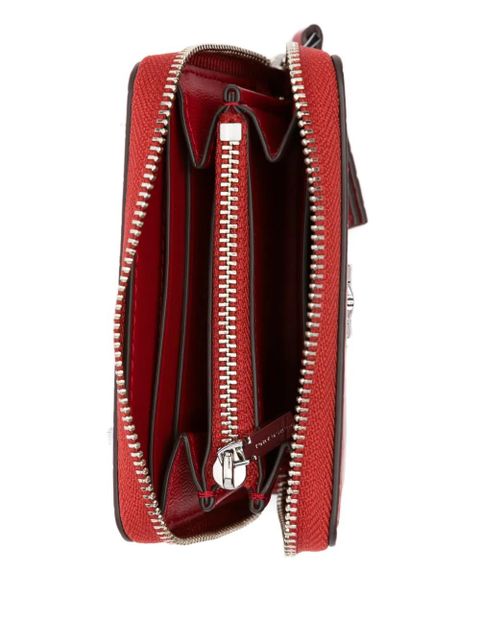 Tory Burch crocodile-embossed zip-around wallet - Red