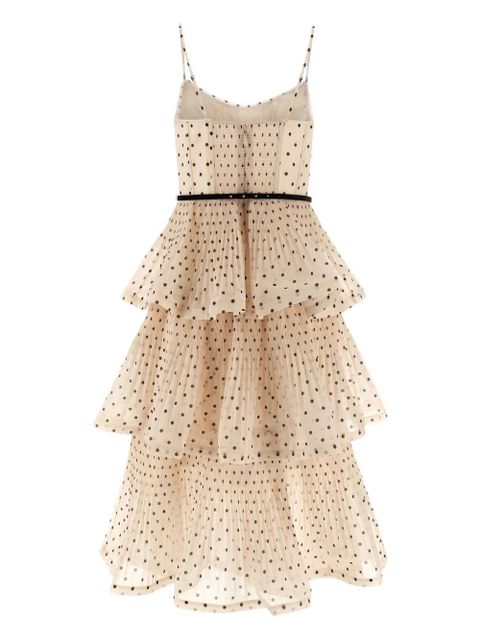 ZIMMERMANN pleated tiered midi dress - Neutrals - zdjęcie produktu nr 2