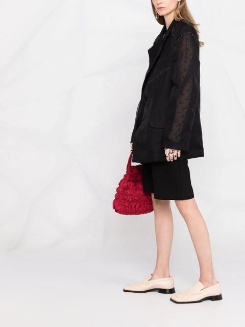 Maison Margiela sheer-panel single-breasted jacket - Black