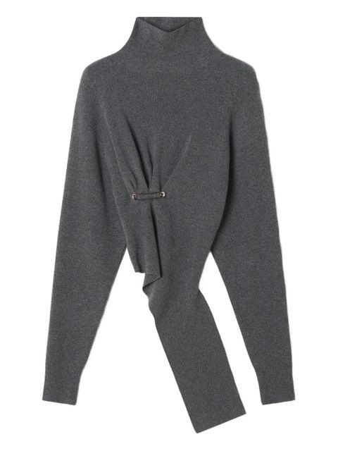 Lanvin safety-pin-detail asymmetric sweater - Grey - zdjęcie produktu nr 1