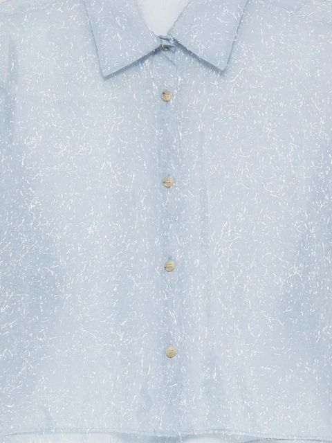 Alysi speckled cropped shirt - Blue - zdjęcie produktu nr 2