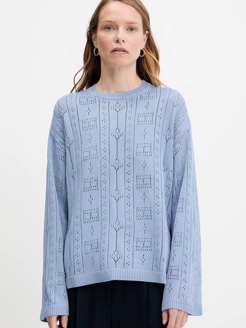 Tommy Hilfiger sweter damski kolor niebieski lekki WW0WW45910 - zdjęcie produktu nr 1