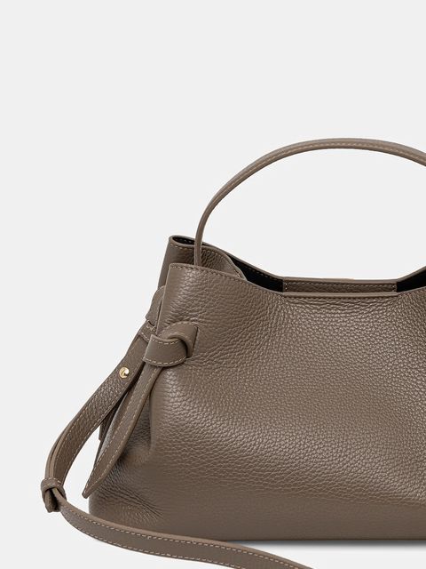 Yuzefi torebka skórzana GYOZA kolor szary YUZSS25-HB-GZ-L052