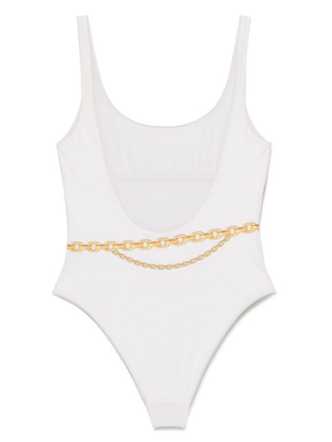 Versace Treasure-print swimsuit - Neutrals