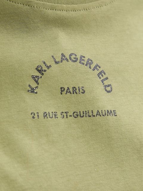 Karl Lagerfeld t-shirt bawełniany damski kolor zielony B1W17032 - zdjęcie produktu nr 2