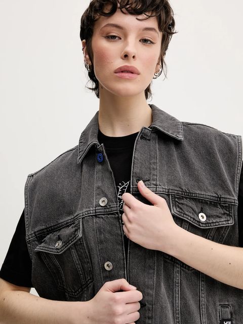 Karl Lagerfeld Jeans bezrękawnik damski kolor szary przejściowy A2W14014