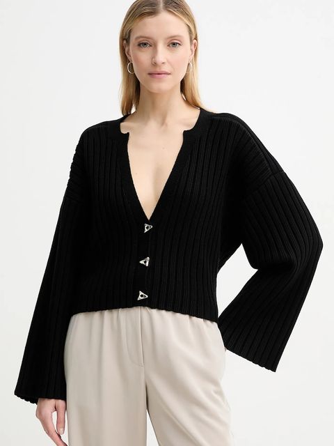 AERON kardigan MORROW damski kolor czarny ciepły PU204442 - zdjęcie produktu nr 1