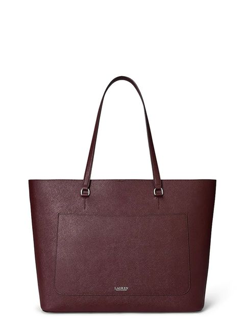 Lauren Ralph Lauren torebka skórzana kolor bordowy 431911655