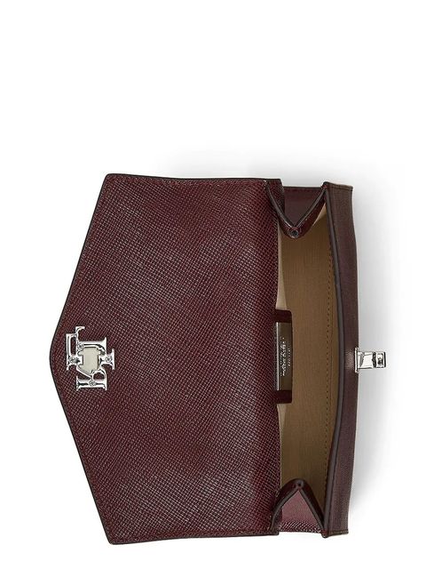 Lauren Ralph Lauren torebka skórzana kolor bordowy 431966765