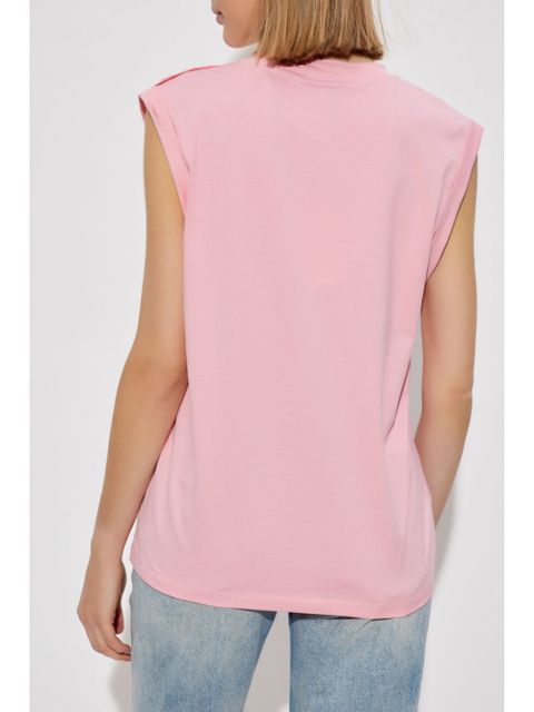 Balmain logo-print tank top - Pink