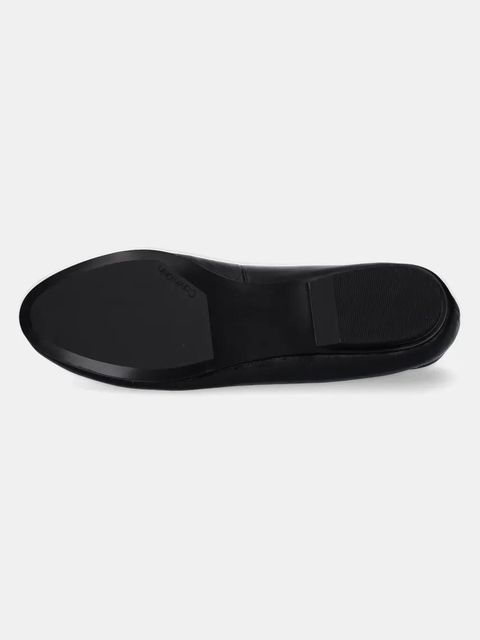 Calvin Klein baleriny skórzane FLAT MARY JANE - LTH kolor czarny HW0HW02341